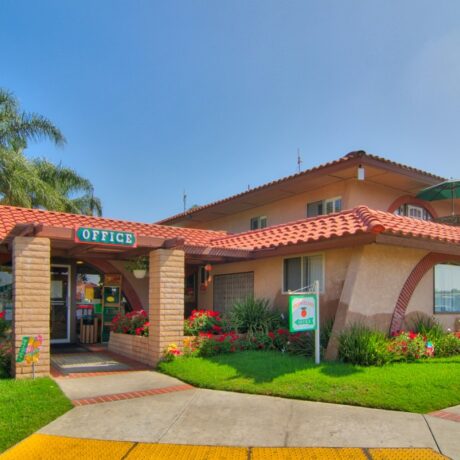 Entrance at Orangeland RV Park in Orange, CA.